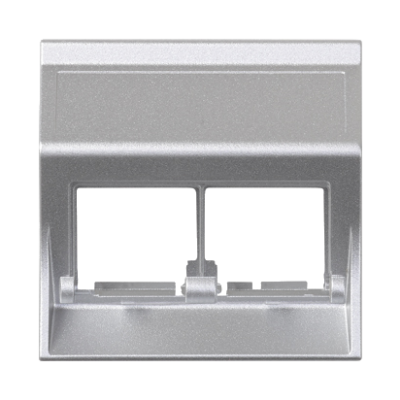 Simon Connect Płytka S500 2x RJ bez osłon skośna do adapterów MD aluminium 50000186-033 KONTAKT (50000186-033)