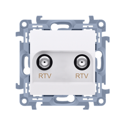 Simon 10 Gniazdo antenowe RTV-RTV 1x wejście: 5 ÷ 1000 MHz biały CAK2F.01/11 KONTAKT (CAK2F.01/11)
