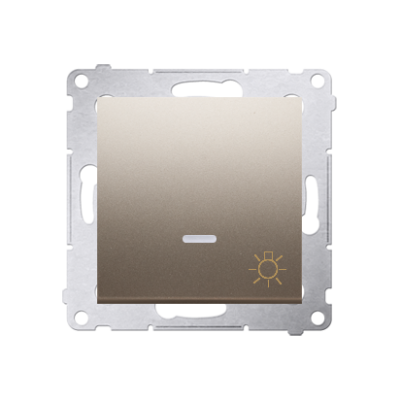 Simon 54 Przycisk „światło” z podświetleniem LED 16A 250V zaciski śrubowe złoty mat DS1AL.01/44 KONTAKT (DS1AL.01/44)