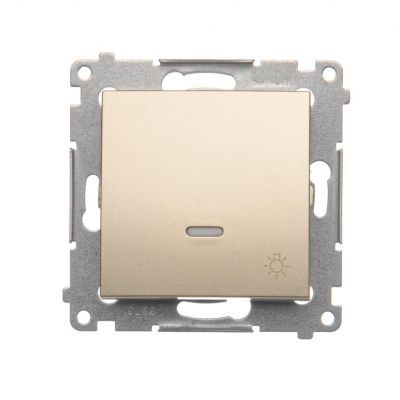 Simon 54 Przycisk „światło” z podświetleniem LED 16A 250V zaciski śrubowe złoty mat DS1AL.01/44 KONTAKT (DS1AL.01/44)