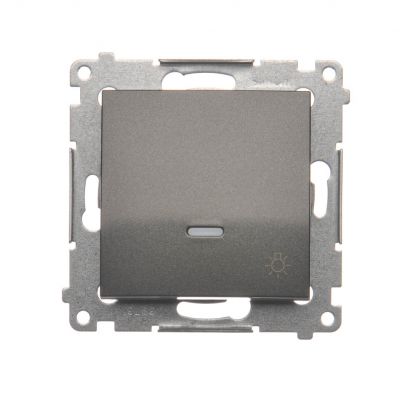 Simon 54 Przycisk „światło” z podświetleniem LED 16A 250V zaciski śrubowe antracyt DS1AL.01/48 KONTAKT (DS1AL.01/48)
