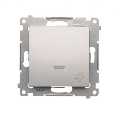 Simon 54 Przycisk „dzwonek” z podświetleniem LED 16A 250V zaciski śrubowe srebrny mat DD1AL.01/43 KONTAKT (DD1AL.01/43)