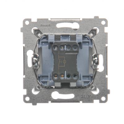 Simon 54 Przycisk „dzwonek” z podświetleniem LED 16A 250V zaciski śrubowe srebrny mat DD1AL.01/43 KONTAKT (DD1AL.01/43)