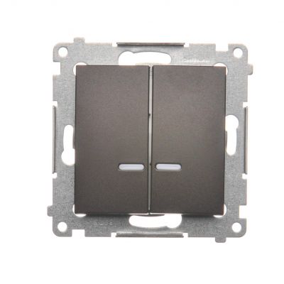 Simon 54 Łącznik świecznikowy z podświetleniem LED i do wersji IP44 16A 250V zaciski śrubowe brąz mat *Posiada wkładkę DU1W DW5ABL.01/46 KONTAKT (DW5ABL.01/46)