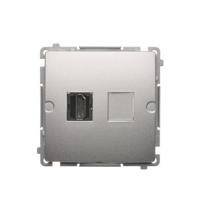 Simon Basic Gniazdo HDMI pojedyncze srebrny mat BMGHDMI.01/43 KONTAKT (BMGHDMI.01/43)