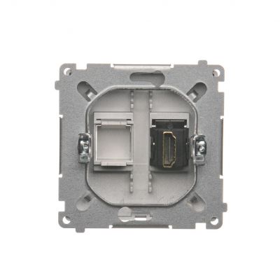 Simon Basic Gniazdo HDMI pojedyncze srebrny mat BMGHDMI.01/43 KONTAKT (BMGHDMI.01/43)