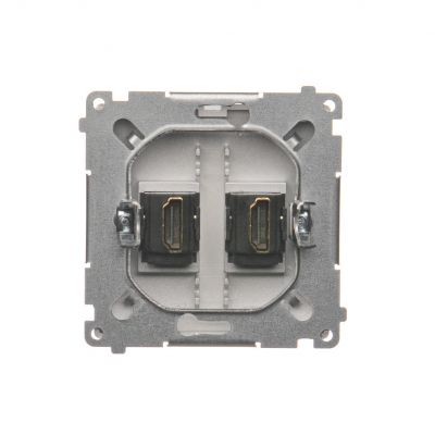 Simon Basic Gniazdo HDMI podwójne srebrny mat BMGHDMI2.01/43 KONTAKT (BMGHDMI2.01/43)