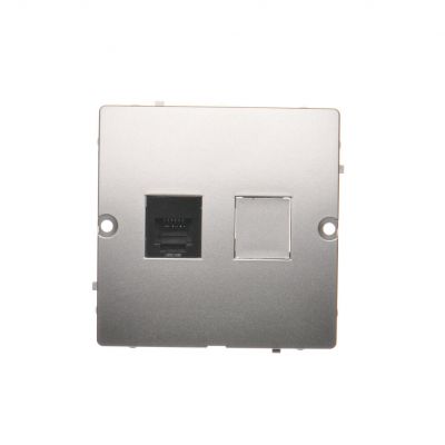 Simon Basic Gniazdo telefoniczne RJ12 . Montaż gniazda na wkręty do puszki srebrny mat BMT1.02/43 KONTAKT (BMT1.02/43)