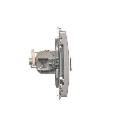 Simon Basic Gniazdo komputerowe RJ45 kategoria 6 pojedyncze ekranowane z przesłoną przeciwkurzową . Montaż na łapki lub wkręty srebrny mat BM61E.01/43 KONTAKT (BM61E.01/43)