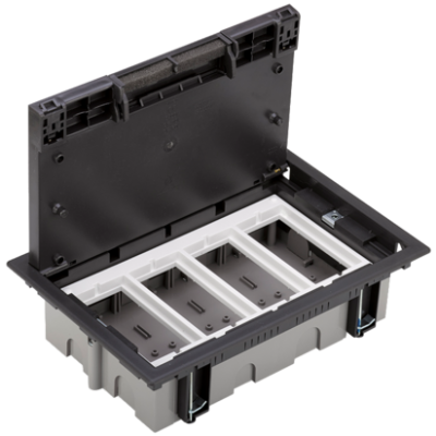 Simon Connect Puszka podłogowa S500 4-modułowa 8x K45 gł. 70mm szary grafit 52050004-038 KONTAKT (52050004-038)