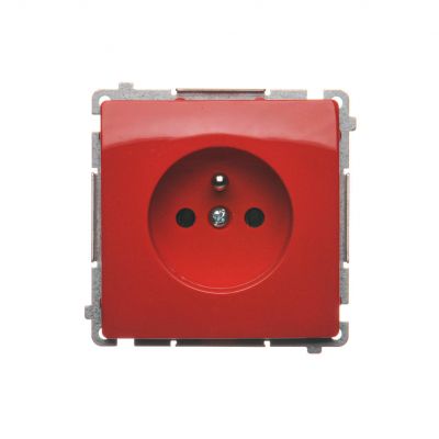 Simon Basic Gniazdo wtyczkowe z uziemieniem 16A 250V zaciski śrubowe czerwone BMGZ1.01/22 KONTAKT (BMGZ1.01/22)