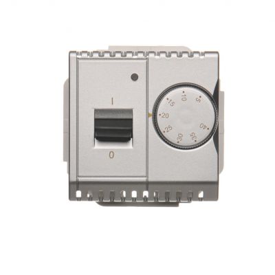 Simon Basic Regulator temperatury z czujnikiem wewnętrznym 16A 230V. Montaż gniazda na wkręty do puszki srebrny mat BMRT10W.02/43 BMRT10w.02/43 KONTAKT (BMRT10w.02/43)