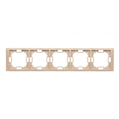 Simon Basic Neos Ramka 5-krotna NEOS – uniwersalna poziom i pion beż BMRC5/12 KONTAKT (BMRC5/12)