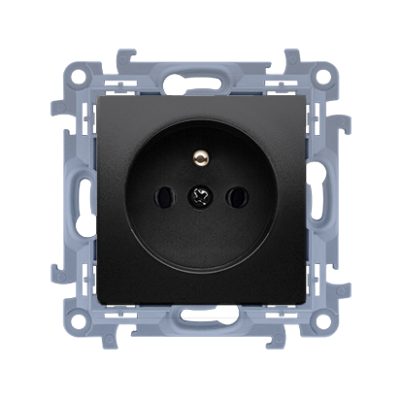 Simon 10 Gniazdo pojedyncze z/u szybkozłączka czarny mat 16A 250V CGZ1C.01/49 KONTAKT (CGZ1C.01/49)