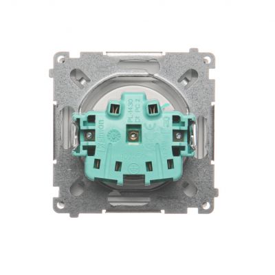 Simon Basic Gniazdo wtyczkowe z uziemieniem z przesł. torów prądowych bryzgoszczelne IP44 16A 250V zaciski śrubowe klapka transp. srebrny mat BMGZ1BZ.01/43A BMGZ1Bz.01/43A KONTAKT (BMGZ1Bz.01/43A)
