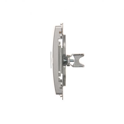 Simon Basic Pokrywa gniazd teleinformatycznych na Keystone płaska podwójna. Montaż na łapki lub wkręty srebrny mat BMPT/43 KONTAKT (BMPT/43)