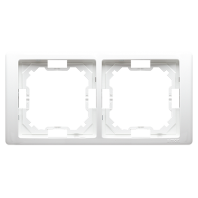 Simon Basic Neos Ramka 2-krotna NEOS – uniwersalna poziom i pion biały BMRC2/11 KONTAKT (BMRC2/11)