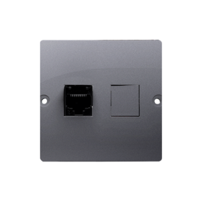 Simon Basic Gniazdo komputerowe RJ45 pojedyncze kategoria 5e . Montaż gniazda na wkręty do puszki srebrny mat BMF51.02/43 KONTAKT (BMF51.02/43)