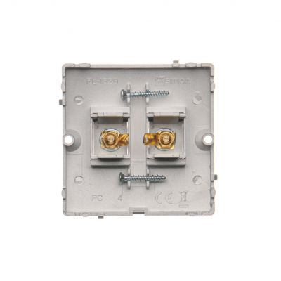 Simon Basic Gniazdo głośnikowe pojedyncze -1 kolumna głośnikowa . Przekrój przew. dla wyjścia 6 mm2. Mocowanie na wkręty do puszki srebrny mat BMGL2.02/43 KONTAKT (BMGL2.02/43)