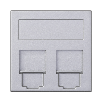 Simon Connect Płytka S500 2x RJ z osłonami BELGENCDT aluminium 50013089-033 KONTAKT (50013089-033)