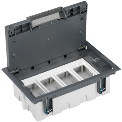 Simon Connect Puszka podłogowa S500 4-modułowa 8x K45 gł. 93mm szary 52050104-035 KONTAKT (52050104-035)