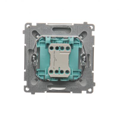 Simon Basic Przycisk pojedynczy zwierny bez piktogramu 10A 250V szybkozłączka srebrny mat BMP1.01/43 KONTAKT (BMP1.01/43)