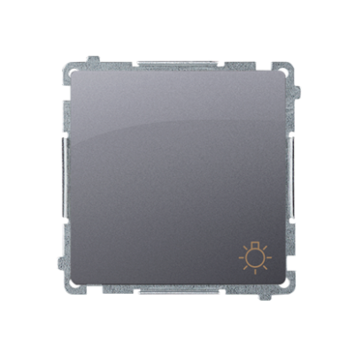 Simon Basic Przycisk światło 10A 250V szybkozłączka srebrny mat BMS1.01/43 KONTAKT (BMS1.01/43)