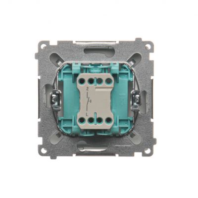 Simon Basic Przycisk światło 10A 250V szybkozłączka srebrny mat BMS1.01/43 KONTAKT (BMS1.01/43)