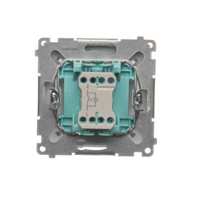 Simon Basic Przycisk dzwonek z podświetleniem LED 10A 250V szybkozłączka srebrny mat BMD1L.01/43 KONTAKT (BMD1L.01/43)