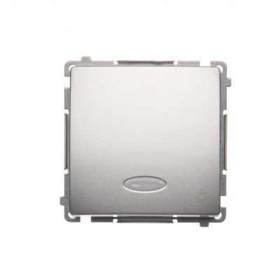 Simon Basic Przycisk światło z podświetleniem LED 10A 250V szybkozłączka srebrny mat BMS1L.01/43 KONTAKT (BMS1L.01/43)
