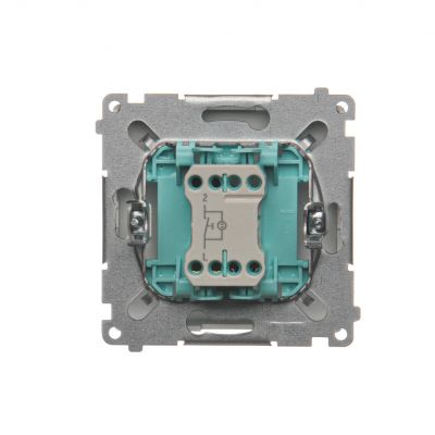 Simon Basic Przycisk światło z podświetleniem LED 10A 250V szybkozłączka srebrny mat BMS1L.01/43 KONTAKT (BMS1L.01/43)