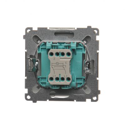 Simon Basic Łącznik krzyżowy z podświetleniem LED 10A 250V szybkozłączka srebrny mat BMW7L.01/43 KONTAKT (BMW7L.01/43)