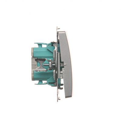 Simon Basic Łącznik pojedynczy jednobiegunowy szybkozłączka srebrny mat BMW1.01/43 KONTAKT (BMW1.01/43)