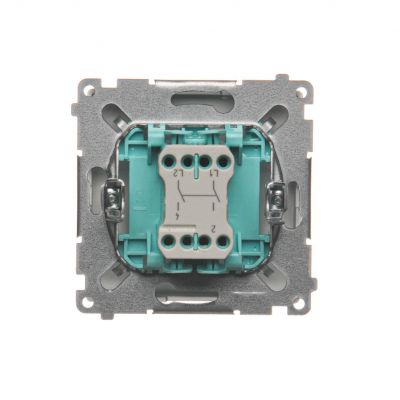 Simon Basic Łącznik dwubiegunowy 10A 250V szybkozłączka srebrny mat BMW2.01/43 KONTAKT (BMW2.01/43)