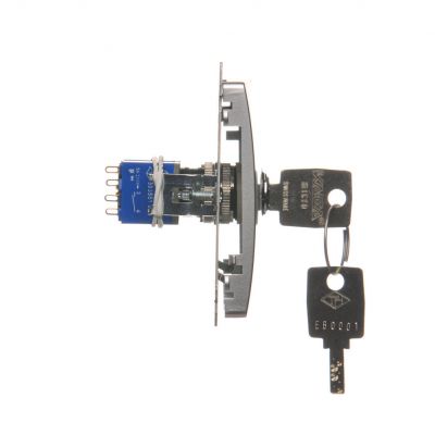 Simon Basic Łącznik roletowy z kluczem 3 pozycyjny „I-0-II” 2 styki N/O. Możliwość wyjęcia klucza w każdej pozycji srebrny mat BMWZK.01/43 KONTAKT (BMWZK.01/43)
