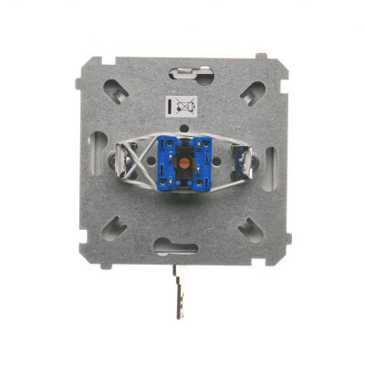 Simon Basic Łącznik roletowy z kluczem 3 pozycyjny „I-0-II” 2 styki N/O. Możliwość wyjęcia klucza w każdej pozycji srebrny mat BMWZK.01/43 KONTAKT (BMWZK.01/43)