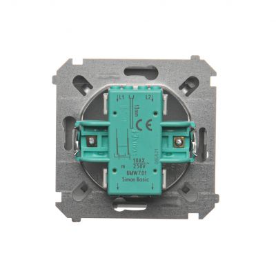 Simon Basic Łącznik krzyżowy 10A 250V zaciski śrubowe srebrny mat BMW7.01/43 KONTAKT (BMW7.01/43)