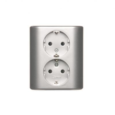 Simon 54 Gniazdo podwójne Schuko podtynkowe z przesłonami torów prądowych wersja skandynawska 16A 250V zaciski śrubowe brąz mat EGSZ2PZ/46 EGSZ2PZ/43 KONTAKT (EGSZ2PZ/43)