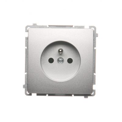 Simon Basic Gniazdo wtyczkowe z uziemieniem 16A 250V szybkozłączka srebrny mat BMGZ1C.01/43 BMGZ1c.01/43 KONTAKT (BMGZ1c.01/43)