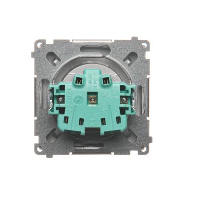 Simon Basic Gniazdo wtyczkowe z uziemieniem 16A 250V zaciski śrubowe srebrny mat BMGZ1.01/43 KONTAKT (BMGZ1.01/43)