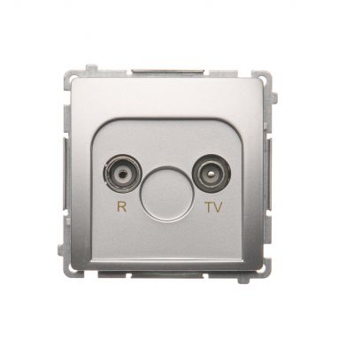 Simon Basic Gniazdo antenowe R-TV przelotowe 10 dB 1x wejście: 5–862 MHz srebrny mat BMZAP10/1.01/43 KONTAKT (BMZAP10/1.01/43)