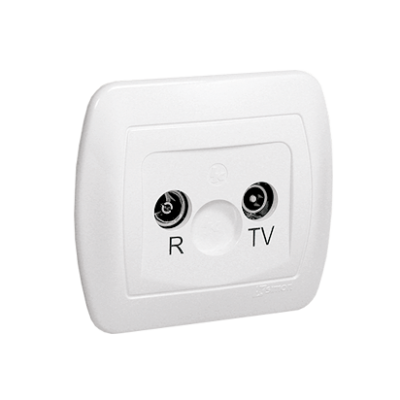 Simon Akord Gniazdo antenowe R-TV przelotowe tłum. 10 dB biały AA10/11 KONTAKT (AA10/11)
