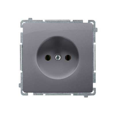 Simon Basic Gniazdo wtyczkowe bez uziemienia 16A 250V zaciski śrubowe srebrny mat BMG1.01/43 KONTAKT (BMG1.01/43)