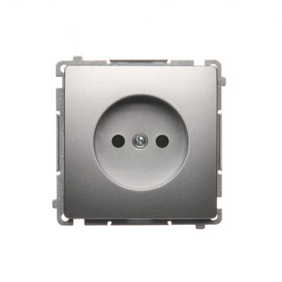 Simon Basic Gniazdo wtyczkowe bez uziemienia 16A 250V zaciski śrubowe srebrny mat BMG1.01/43 KONTAKT (BMG1.01/43)