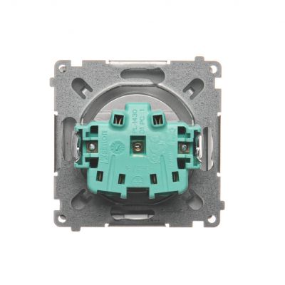 Simon Basic Gniazdo wtyczkowe bez uziemienia 16A 250V zaciski śrubowe srebrny mat BMG1.01/43 KONTAKT (BMG1.01/43)