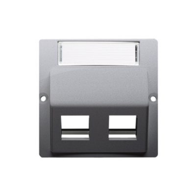 Simon Basic Pokrywa gniazd teleinformatycznych na Keystone skośna. Montaż gniazda na wkręty do puszki srebrny mat BMGKS2P/43 KONTAKT (BMGKS2P/43)