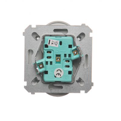 Simon Basic Gniazdo wtyczkowe podwójne bez uziemienia  z przesłonami torów prądowych Σ16A 250V zaciski śrubowe srebrny mat BMG2MZ.01/43 (BMG2Mz.01/43)