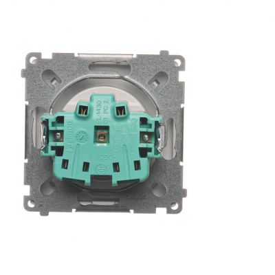 Simon Basic Gniazdo wtyczkowe z uziemieniem z przesłonami torów prądowych 16A 250V zaciski śrubowe srebrny mat BMGZ1Z.01/43 BMGZ1z.01/43 KONTAKT (BMGZ1z.01/43)