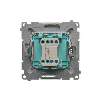 Simon Basic Łącznik pojedynczy jednobiegunowy z podświetleniem LED szybkozłączka srebrny mat BMW1L.01/43 KONTAKT (BMW1L.01/43)