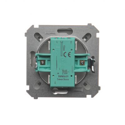 Simon Basic Łącznik schodowy 16A 250V zaciski śrubowe srebrny mat BMW6A.01/43 KONTAKT (BMW6A.01/43)
